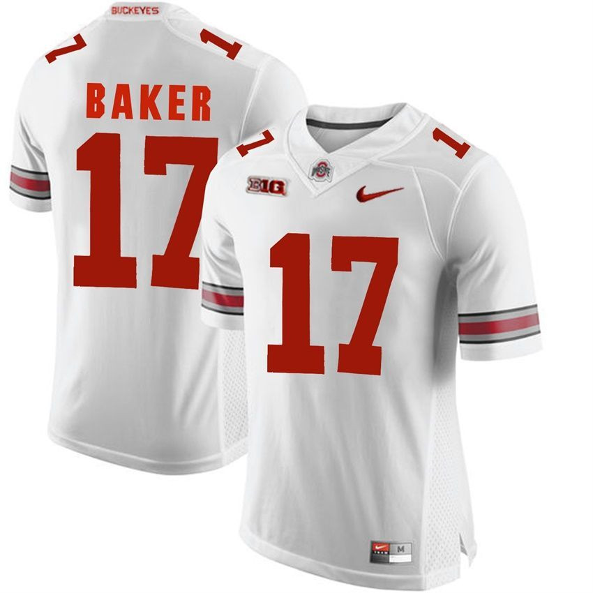 Ohio State Buckeyes White Jerome Baker Player Football Jersey