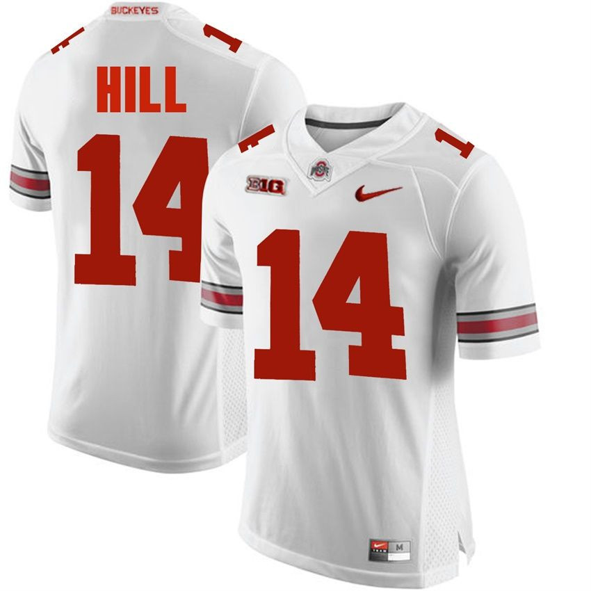 Ohio State Buckeyes White K.J. Hill Player Football Jersey