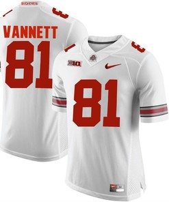 Ohio State Buckeyes White Nick Vannett Player Football Jersey