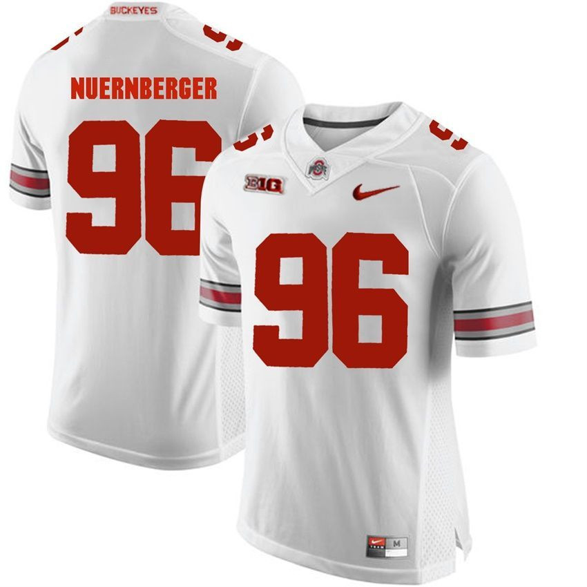 Ohio State Buckeyes White Sean Nuernberger Player Football Jersey