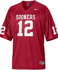 Oklahoma Sooners #12 Landry Jones Red Football Jersey