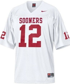Oklahoma Sooners #12 Landry Jones White Football Jersey