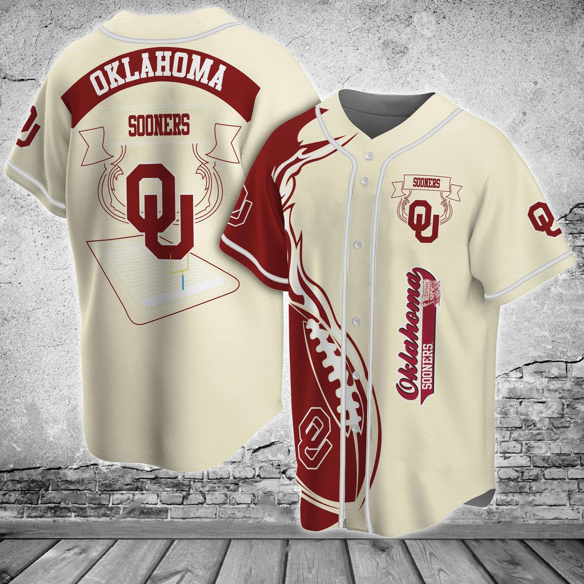 Oklahoma Sooners NCAA Baseball Jersey Shirt Classic
