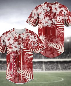 Oklahoma Sooners NCAA Baseball Jersey Shirt Flower