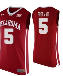 Oklahoma Sooners Red Matt Freeman NCAA Basketball Jersey