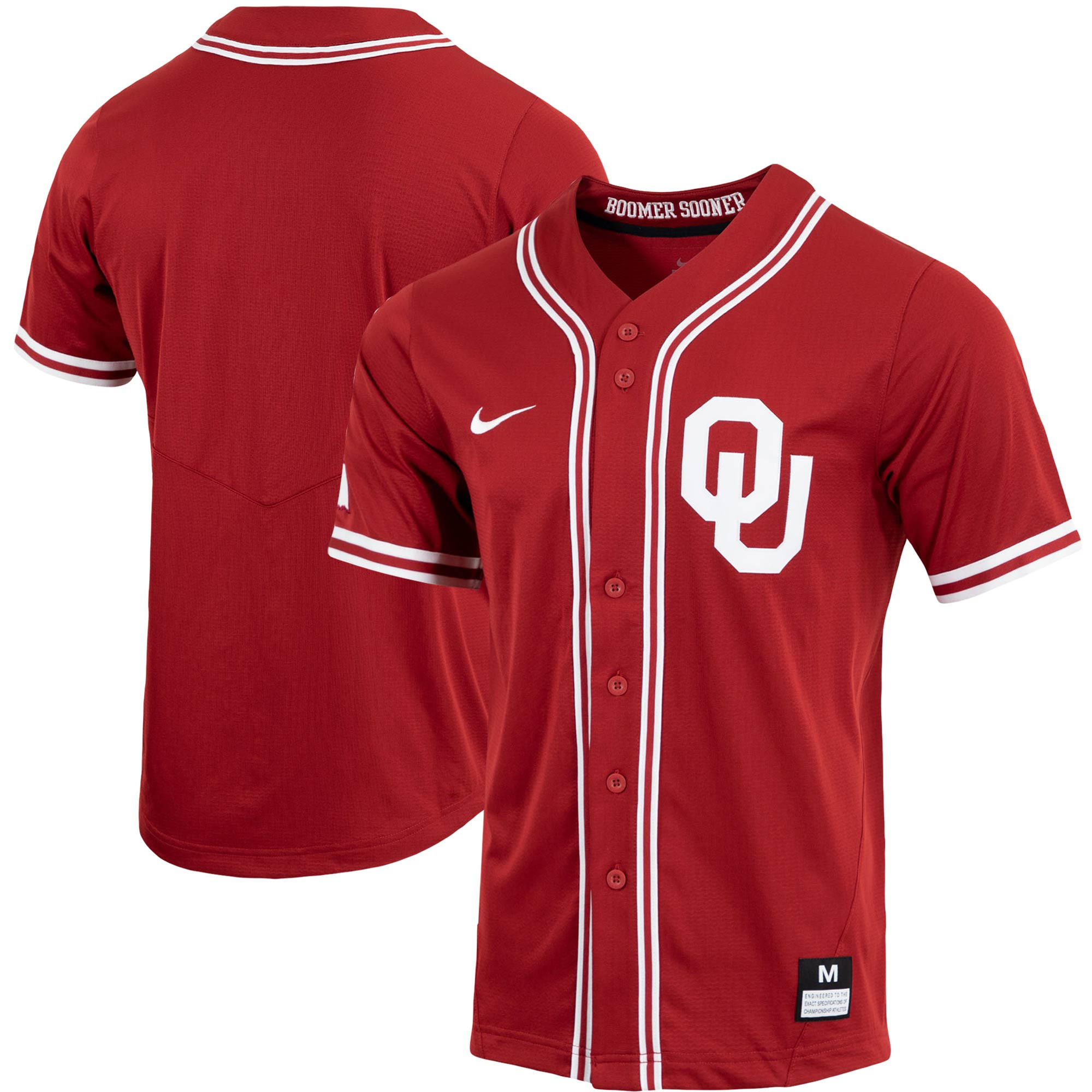 Oklahoma Sooners Replica Full-button Baseball Jersey - Crimson Ncaa