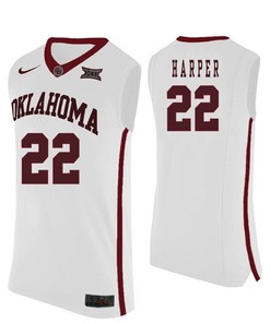 Oklahoma Sooners White Daniel Harper NCAA Basketball Jersey