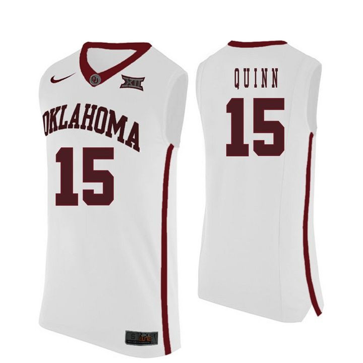 Oklahoma Sooners White Grant Quinn NCAA Basketball Jersey
