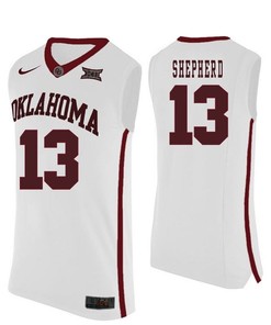 Oklahoma Sooners White Jordan Shepherd NCAA Basketball Jersey