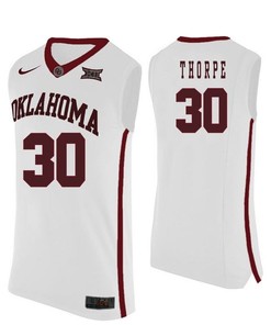Oklahoma Sooners White Marshall Thorpe NCAA Basketball Jersey
