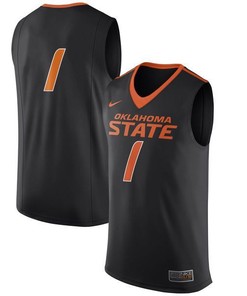 Oklahoma State Cowboys and Cowgirls #1 Black Basketball Jersey