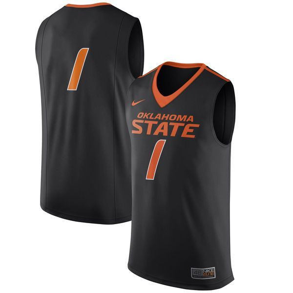 Oklahoma State Cowboys and Cowgirls #1 Black Basketball Jersey