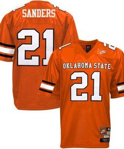 Oklahoma State Cowboys and Cowgirls #21 Barry Sanders Orange Football Jersey