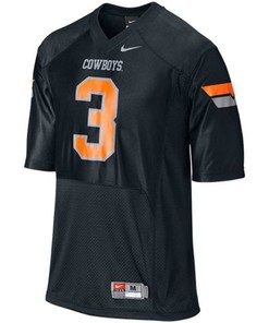 Oklahoma State Cowboys and Cowgirls #3 Brandon Weeden Black Football Jersey