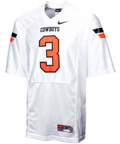 Oklahoma State Cowboys and Cowgirls #3 Brandon Weeden White Football Jersey