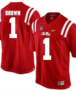 Ole Miss Rebels Red A.J. Brown Player Football Jersey
