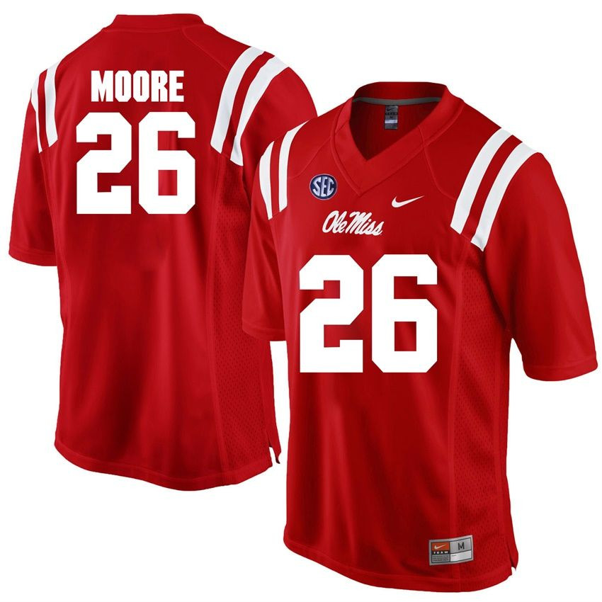 Ole Miss Rebels Red C.J. Moore Player Football Jersey