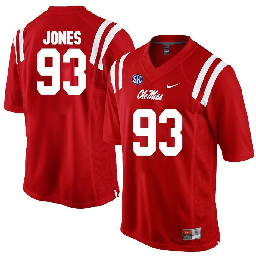 Ole Miss Rebels Red D.J. Jones Player Football Jersey