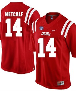 Ole Miss Rebels Red D.K. Metcalf Player Football Jersey