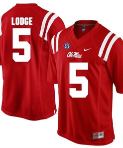 Ole Miss Rebels Red DaMarkus Lodge Player Football Jersey