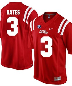 Ole Miss Rebels Red DeMarquis Gates Player Football Jersey
