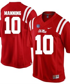 Ole Miss Rebels Red Eli Manning Player Football Jersey