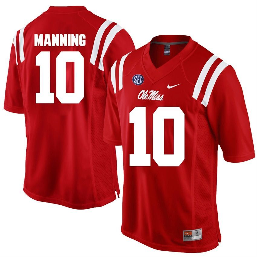 Ole Miss Rebels Red Eli Manning Player Football Jersey
