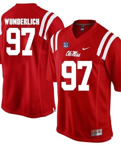 Ole Miss Rebels Red Gary Wunderlich Player Football Jersey