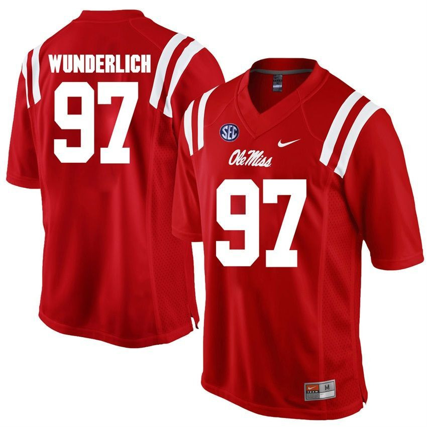 Ole Miss Rebels Red Gary Wunderlich Player Football Jersey