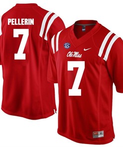 Ole Miss Rebels Red Jason Pellerin Player Football Jersey