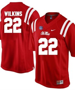 Ole Miss Rebels Red Jordan Wilkins Player Football Jersey