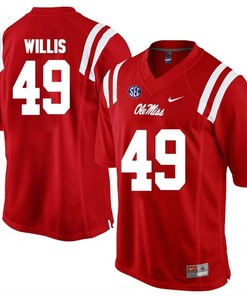 Ole Miss Rebels Red Patrick Willis Player Football Jersey
