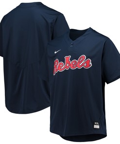 Ole Miss Rebels Two-button Replica Baseball Jersey - Navy Ncaa