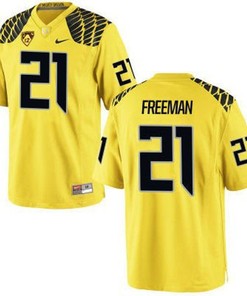 Oregon Ducks #21 Royce Freeman Yellow Football Jersey
