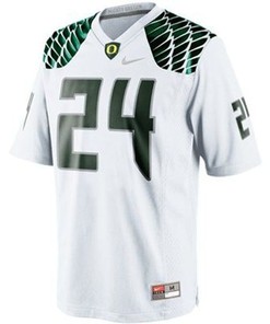 Oregon Ducks #24 Kenjon Barner White Football Jersey