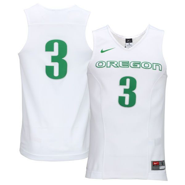 Oregon Ducks 3 White Basketball Jersey Bluefink