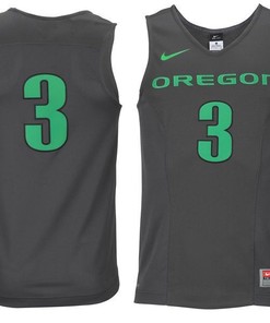 Oregon Ducks #3 anthracite Basketball Jersey