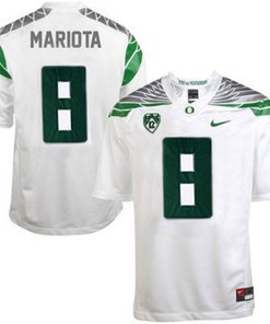 Oregon Ducks #8 Marcus Mariota White Football Jersey