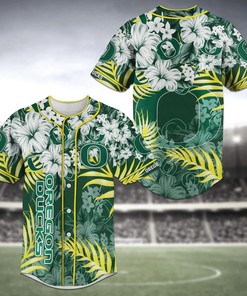 Oregon Ducks NCAA Baseball Jersey Shirt Flower