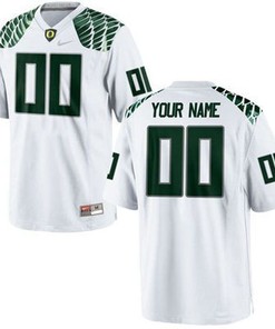 Oregon Ducks White Customized Football Jersey