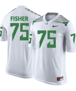 Oregon Ducks White Jake Fisher College Football Jersey
