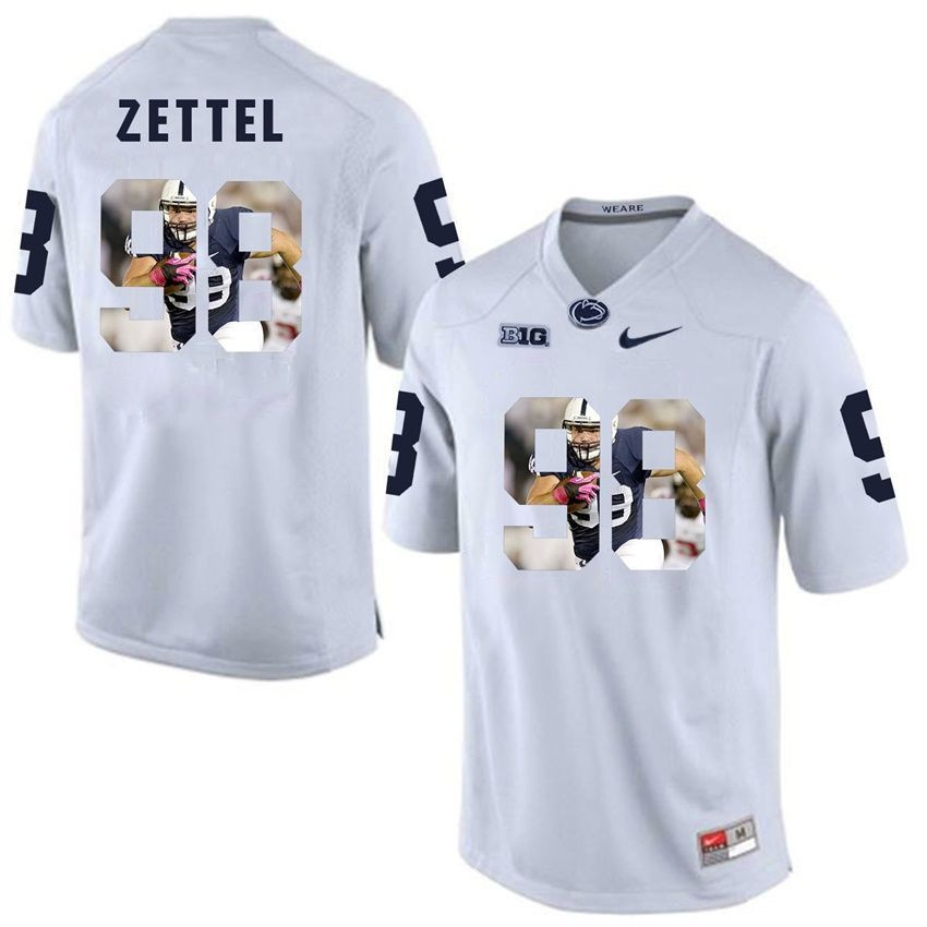 Penn State Nittany Lions White Anthony Zettel College Football Portrait Jersey