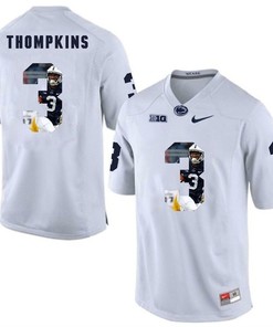 Penn State Nittany Lions White DeAndre Thompkins College Football Portrait Jersey