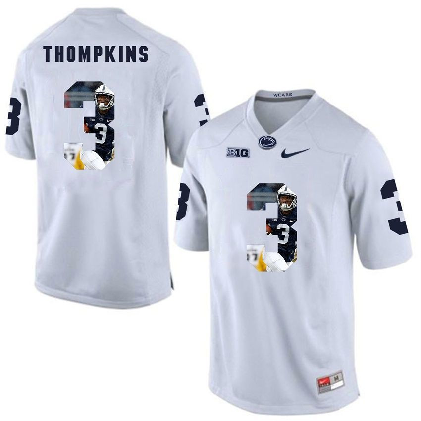 Penn State Nittany Lions White DeAndre Thompkins College Football Portrait Jersey