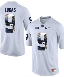 Penn State Nittany Lions White Jordan Lucas College Football Portrait Jersey
