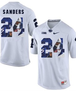 Penn State Nittany Lions White Miles Sanders College Football Portrait Jersey