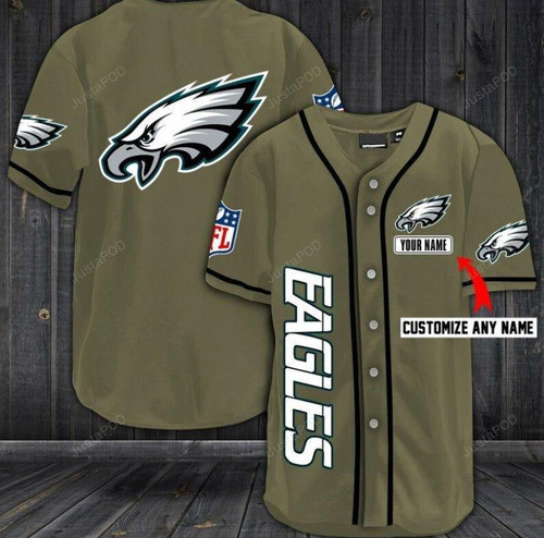 Personalized Eagles NFL Custom Baseball Tee Jersey Shirt