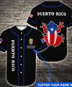 Personalized Frog Puerto Rico Taino 3d Baseball Jersey