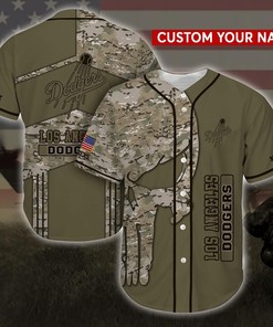Personalized Los Angeles Dodgers MLB Camo Baseball Jersey Shirt