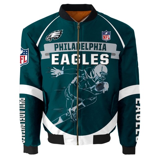 Philadelphia Eagles Bomber Jacket Graphic Player Running